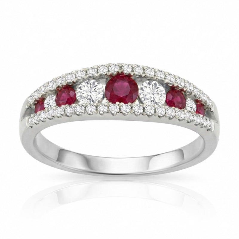 R-44645-RU-W  Diamond & Ruby Dress Ring