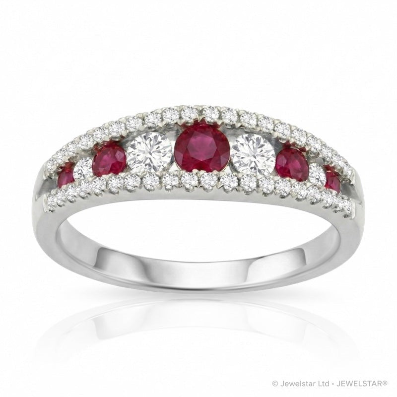 R-44645-RU-W  Diamond & Ruby Dress Ring