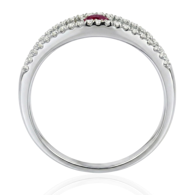 R-44645-RU-W  Diamond & Ruby Dress Ring