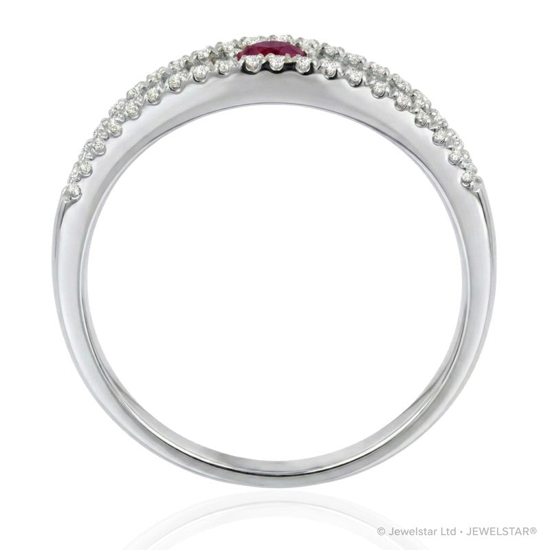 R-44645-RU-W  Diamond & Ruby Dress Ring
