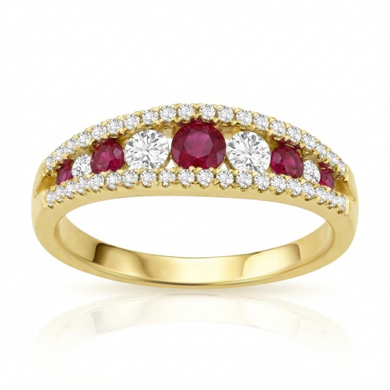 R-44645-RU-Y  Diamond & Ruby Dress Ring