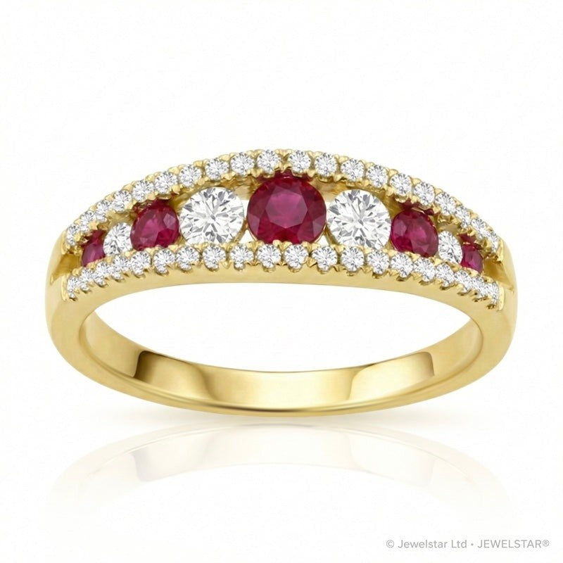 R-44645-RU-Y  Diamond & Ruby Dress Ring