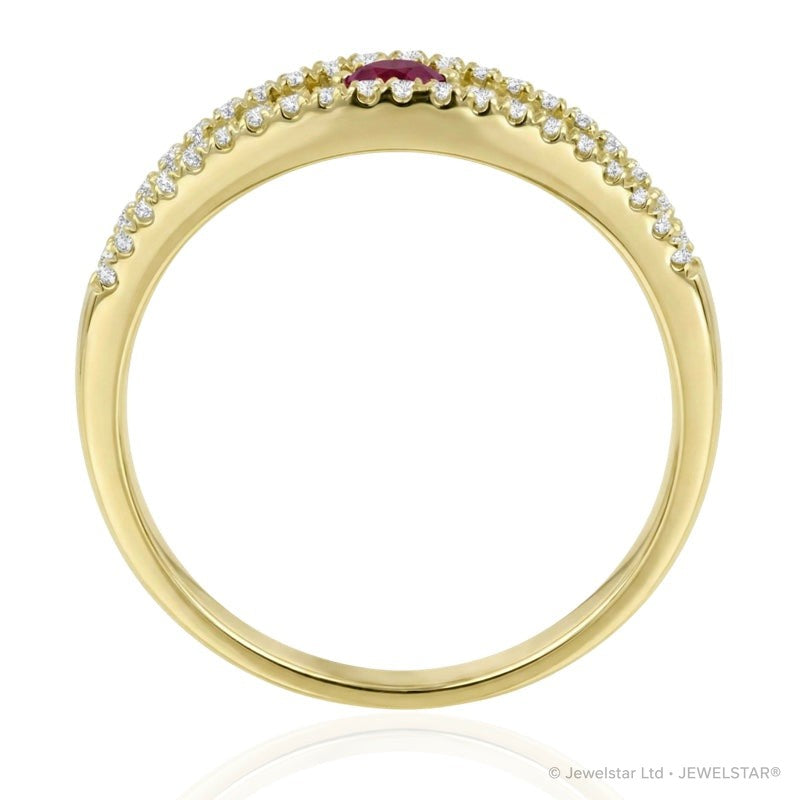 R-44645-RU-Y  Diamond & Ruby Dress Ring