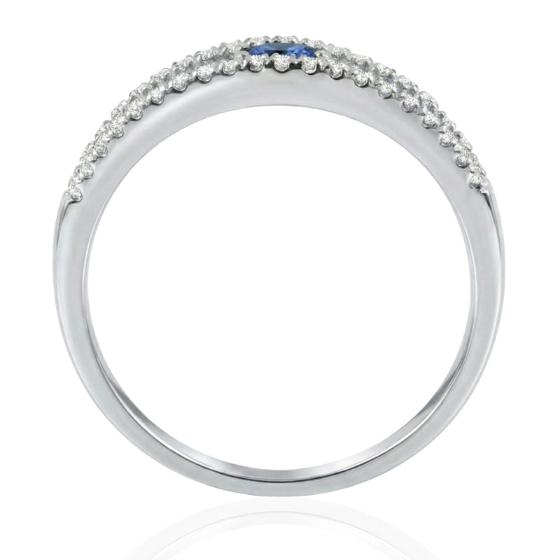 R-44645-SA-W  Diamond & Sapphire Dress Ring