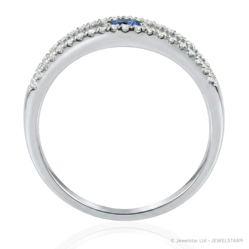 R-44645-SA-W  Diamond & Sapphire Dress Ring