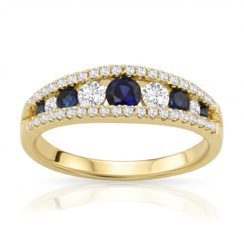 R-44645-SA-Y  Diamond & Sapphire Dress Ring