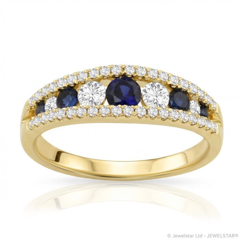 R-44645-SA-Y  Diamond & Sapphire Dress Ring