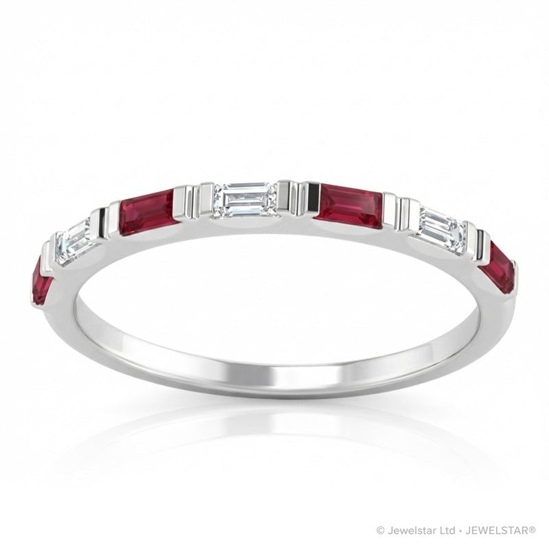R-44646-RU-W   Diamond & Ruby Half Eternity Ring