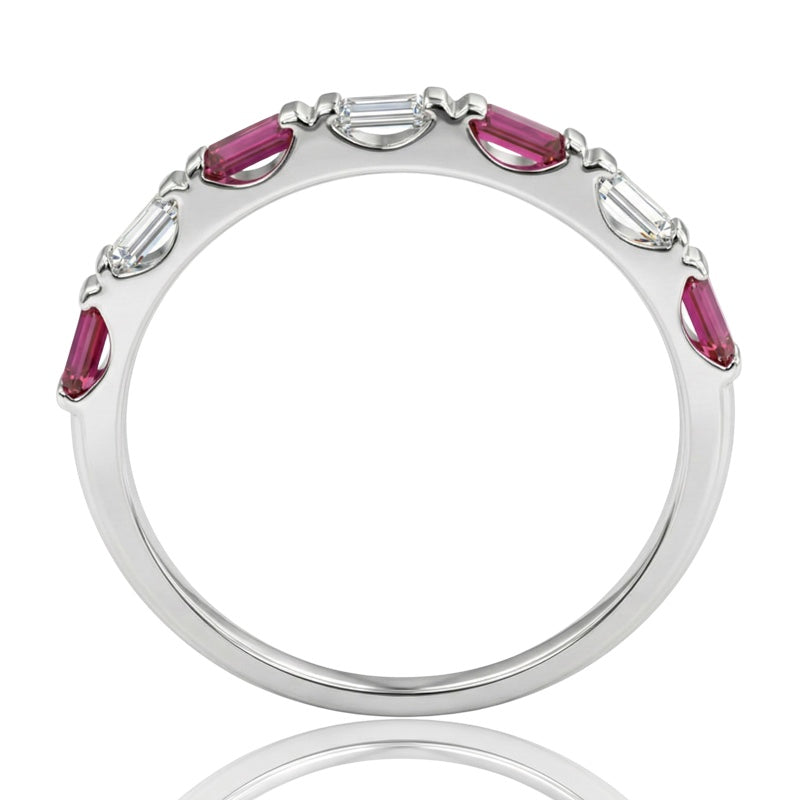 R-44646-RU-W   Diamond & Ruby Half Eternity Ring