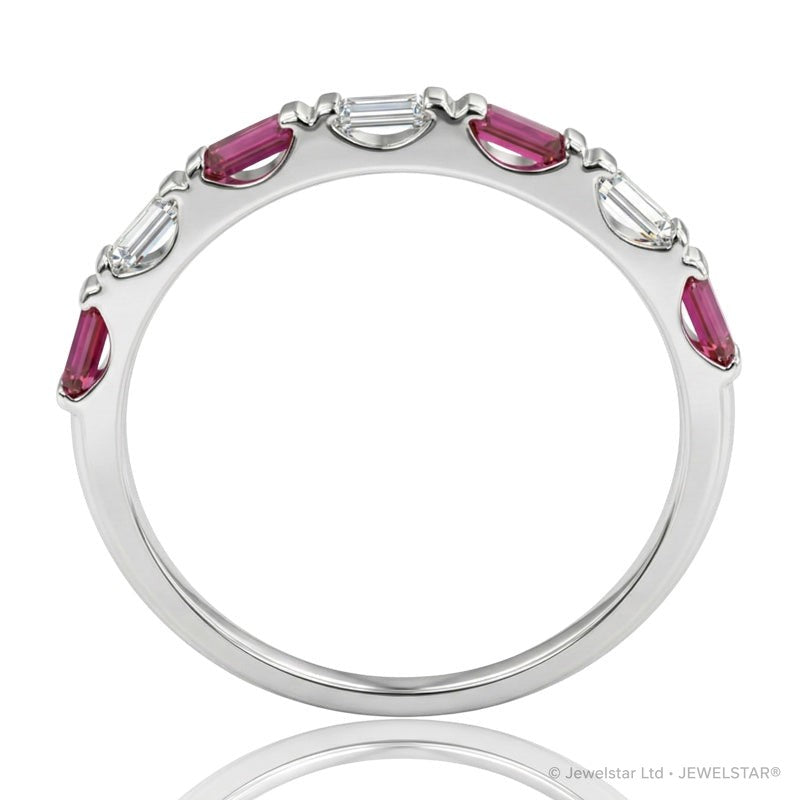 R-44646-RU-W   Diamond & Ruby Half Eternity Ring