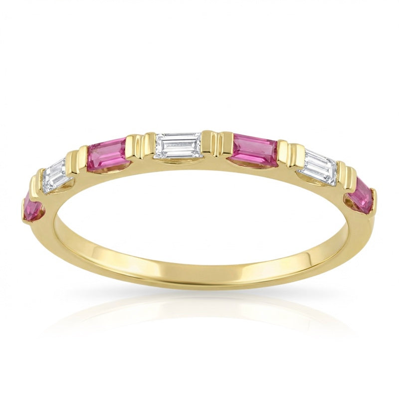 R-44646-RU-Y   Diamond & Ruby Half Eternity Ring