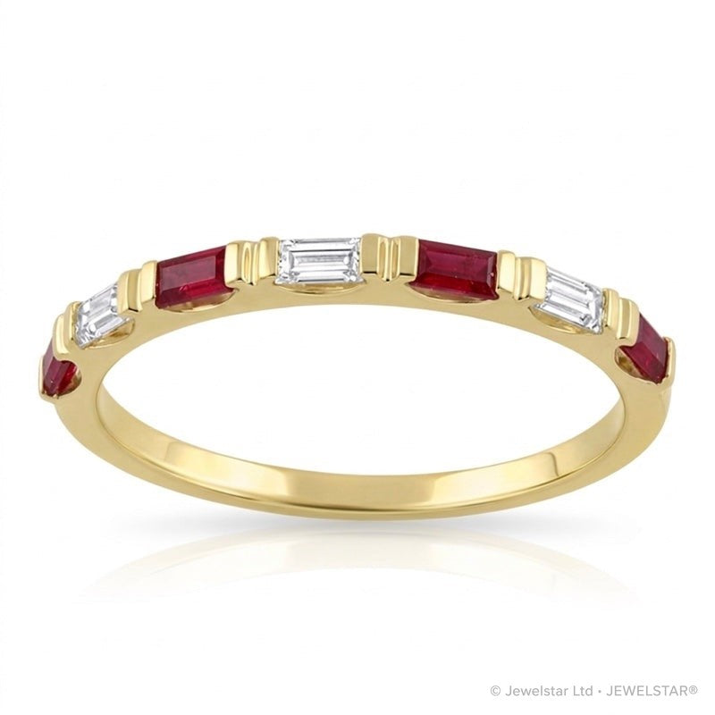 R-44646-RU-Y   Diamond & Ruby Half Eternity Ring