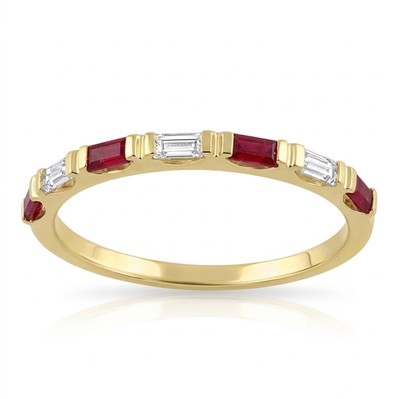 R-44646-RU-Y   Diamond & Ruby Half Eternity Ring