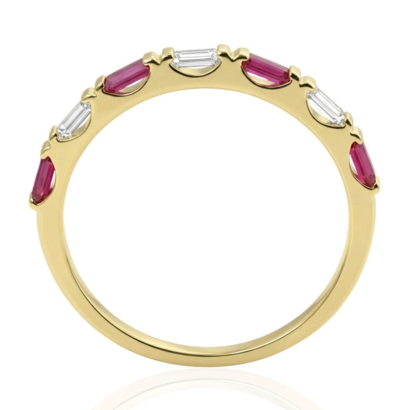 R-44646-RU-Y   Diamond & Ruby Half Eternity Ring