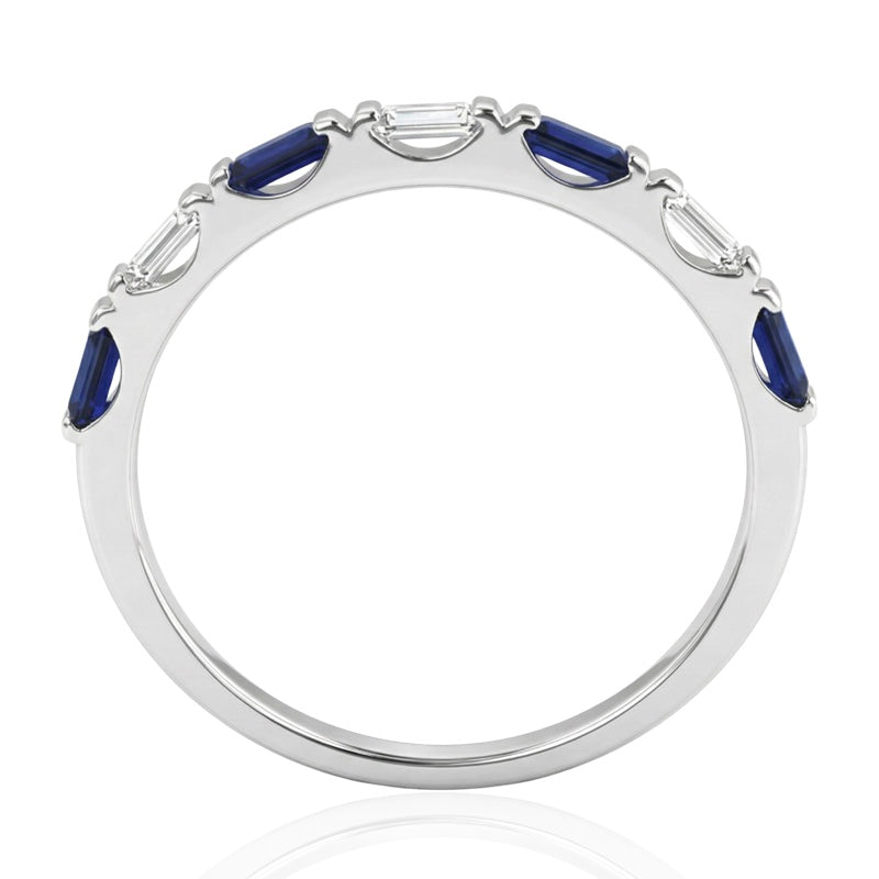 R-44646-SA-W   Diamond & Sapphire Half Eternity Ring