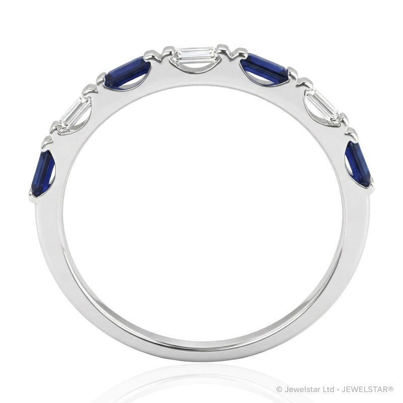 R-44646-SA-W   Diamond & Sapphire Half Eternity Ring
