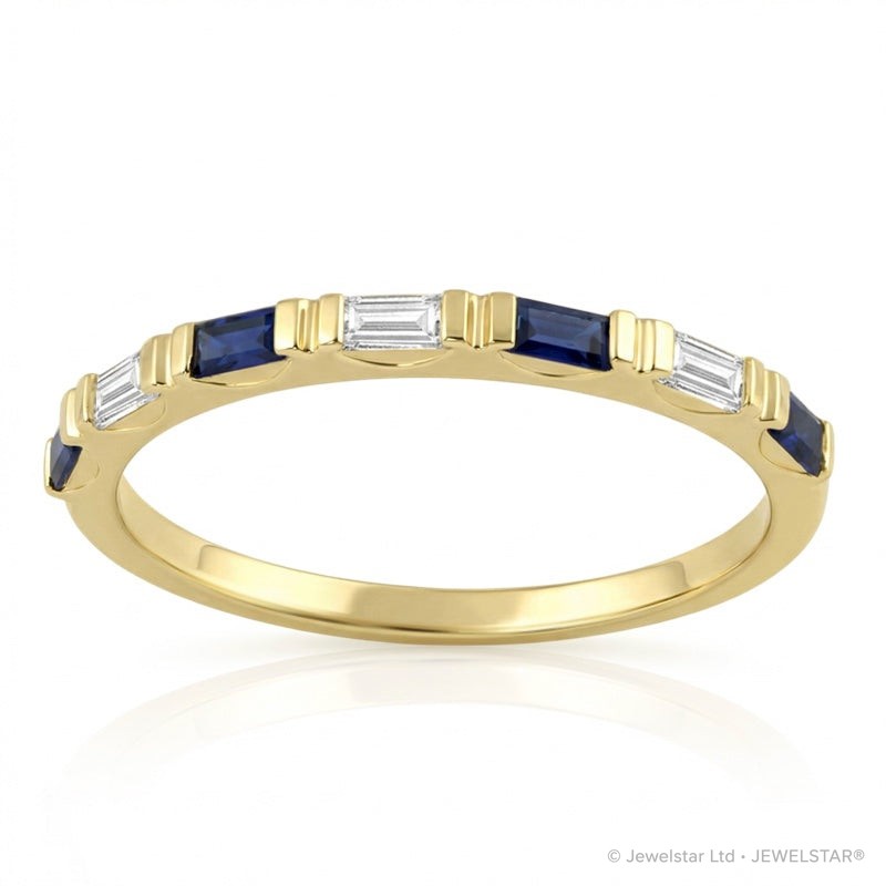 R-44646-SA-Y   Diamond & Sapphire Half Eternity Ring