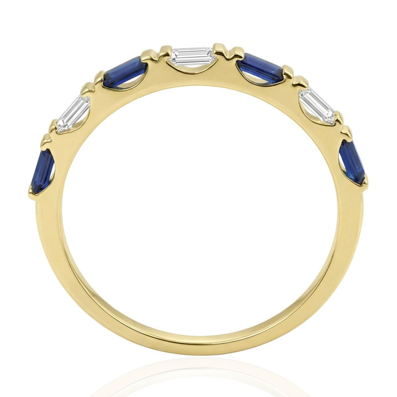 R-44646-SA-Y   Diamond & Sapphire Half Eternity Ring