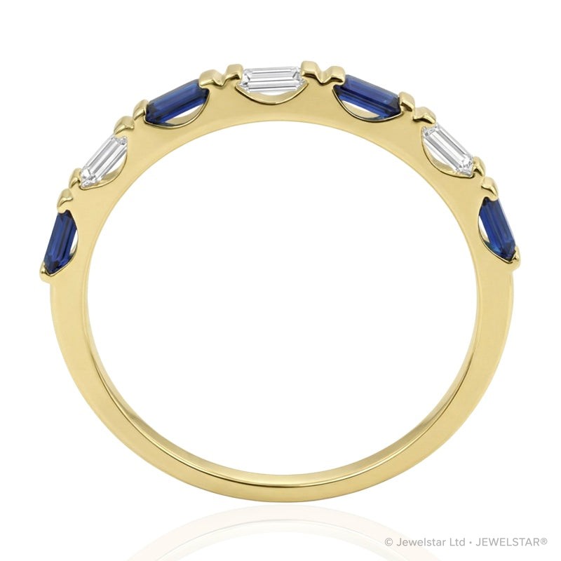 R-44646-SA-Y   Diamond & Sapphire Half Eternity Ring