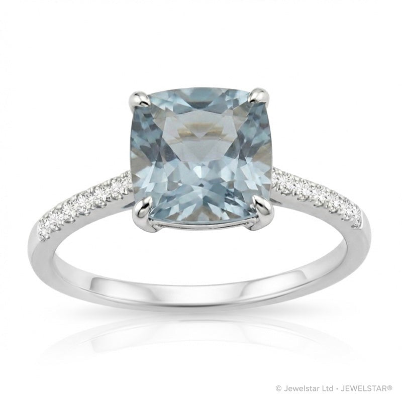R-44647-BT-W  Diamond & Blue Topaz Dress Ring
