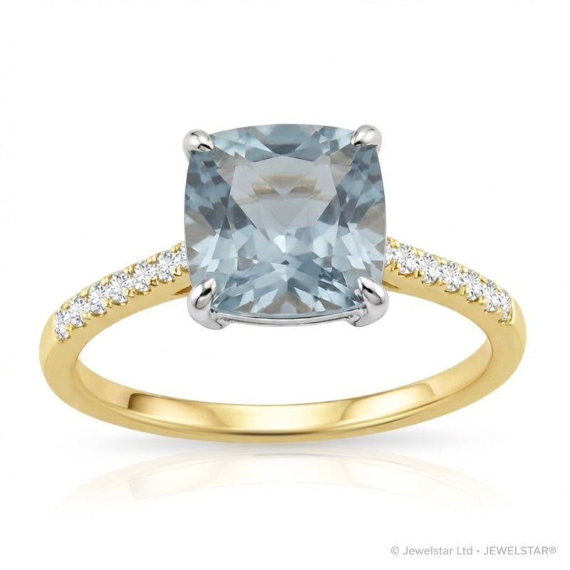 R-44647-BT-Y  Diamond & Blue Topaz Dress Ring