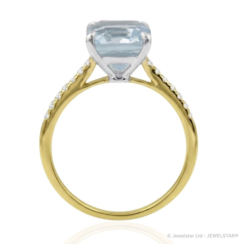 R-44647-BT-Y  Diamond & Blue Topaz Dress Ring