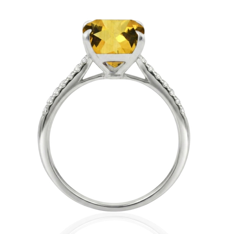R-44647-CT-W  Diamond & Citrine Dress Ring