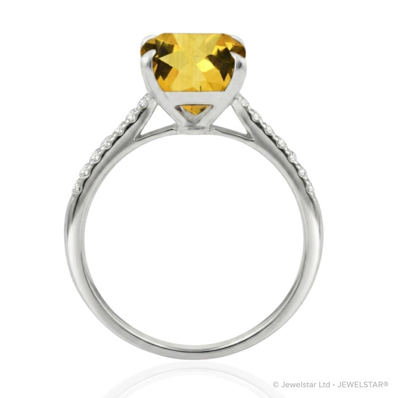 R-44647-CT-W  Diamond & Citrine Dress Ring