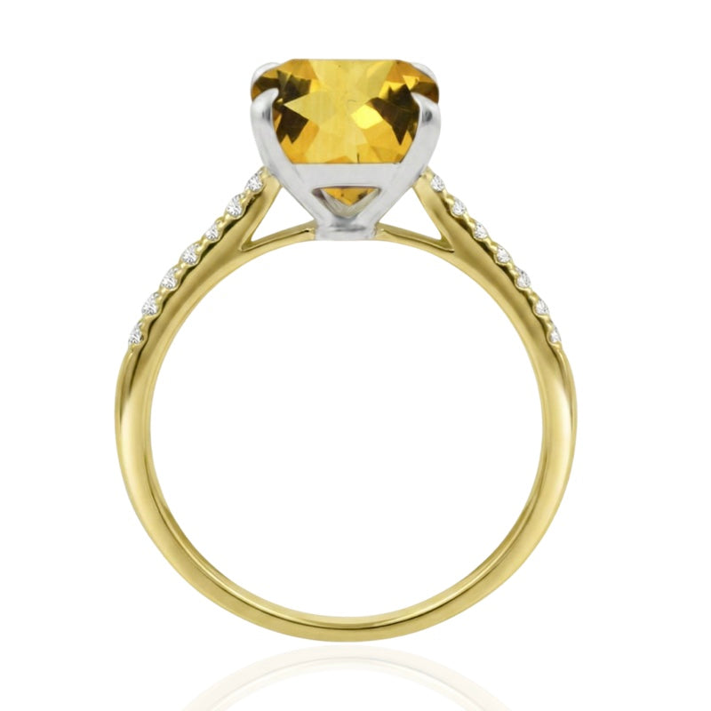 R-44647-CT-Y  Diamond & Citrine Dress Ring