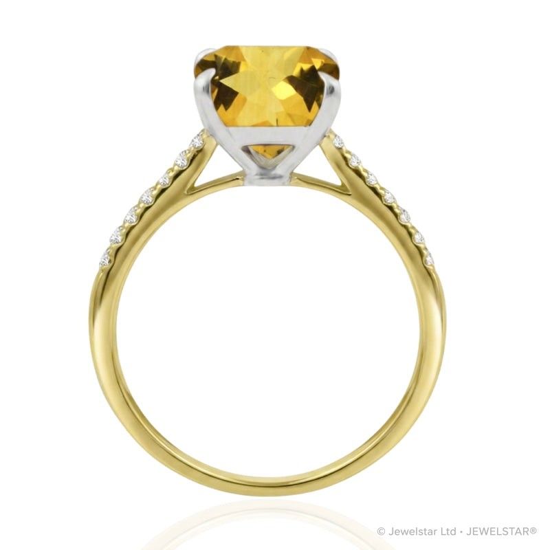 R-44647-CT-Y  Diamond & Citrine Dress Ring