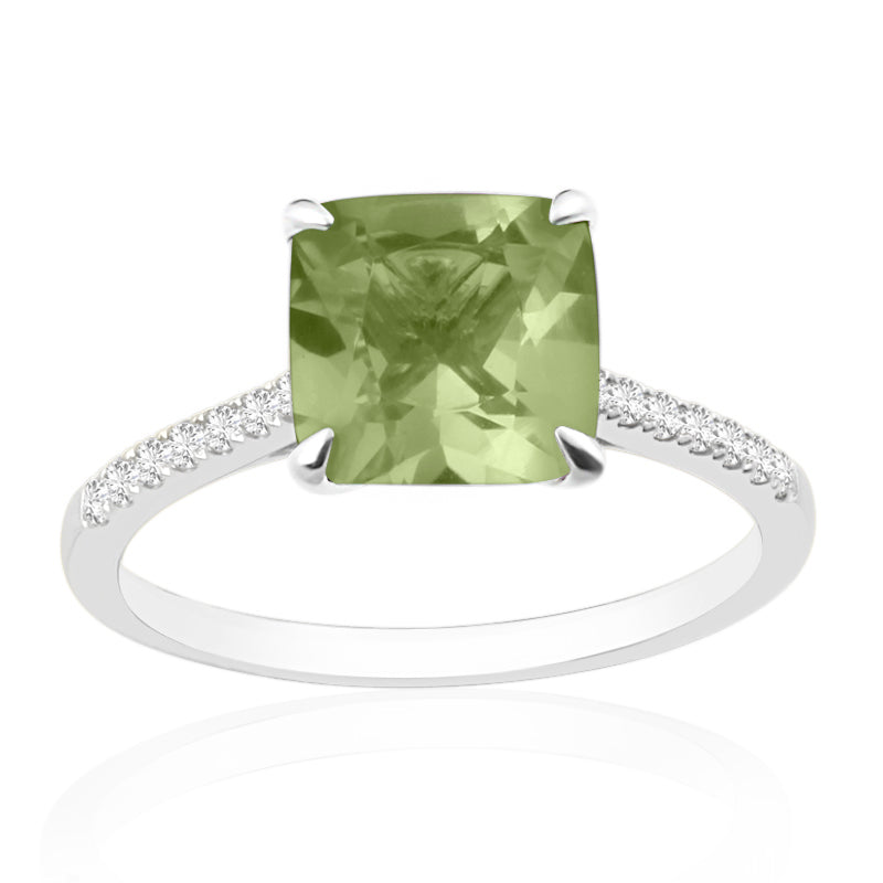 R-44647-PD-W  Diamond & Peridot Dress Rings