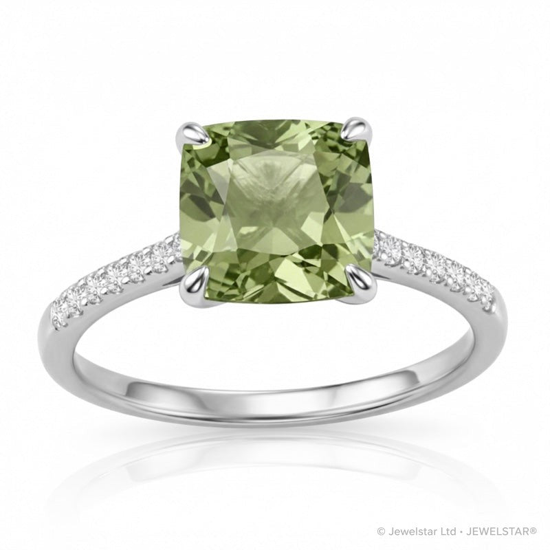R-44647-PD-W  Diamond & Peridot Dress Ring