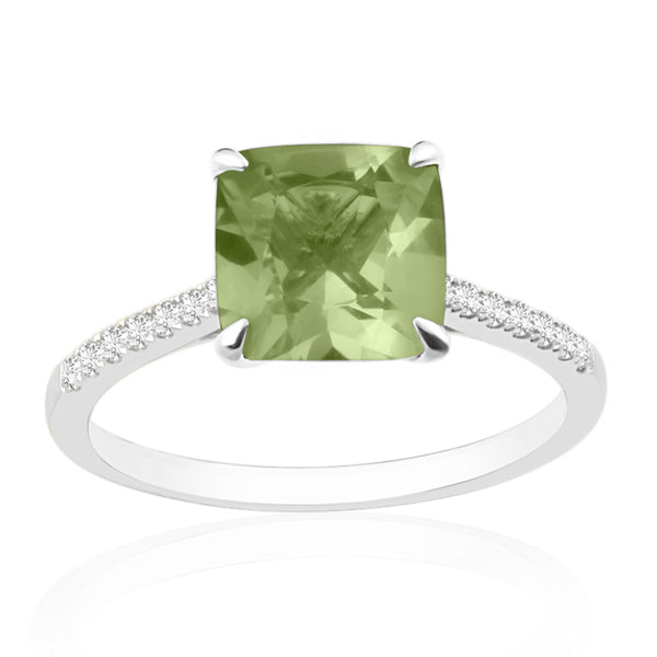 R-44647-PD-W  Diamond & Peridot Dress Rings