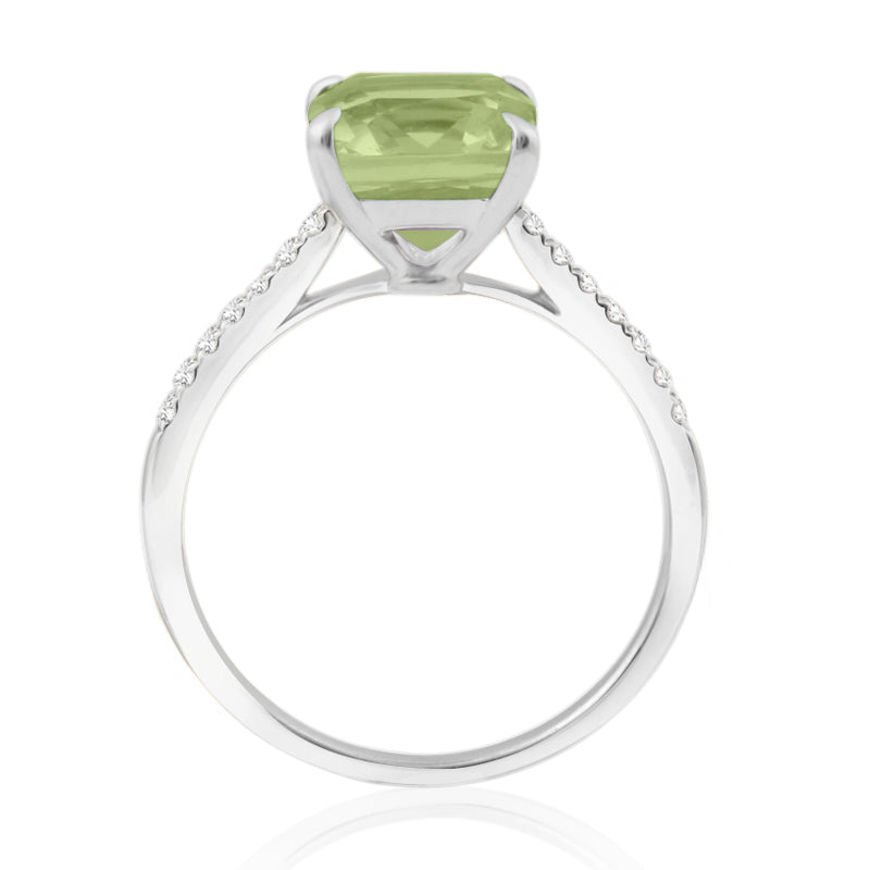 R-44647-PD-W  Diamond & Peridot Dress Rings
