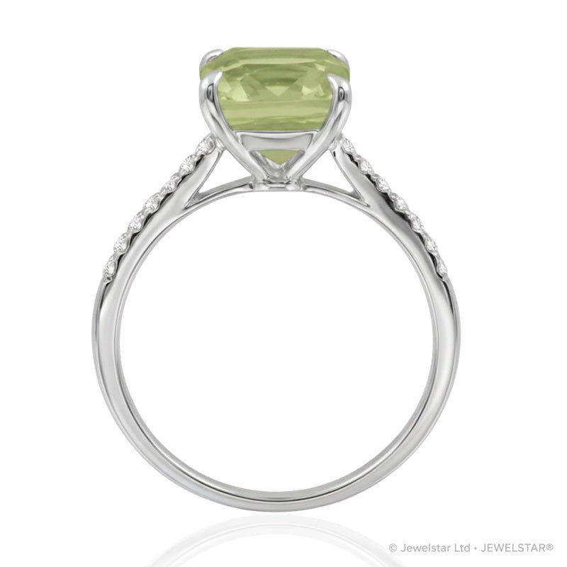 R-44647-PD-W  Diamond & Peridot Dress Ring