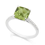 R-44647-PD-W  Diamond & Peridot Dress Rings