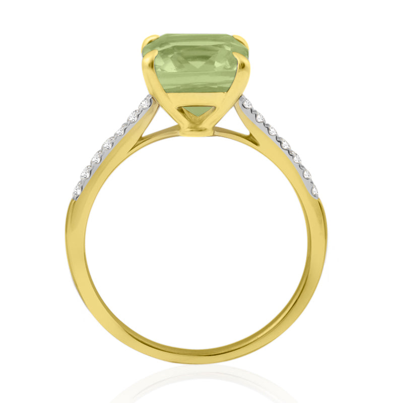 R-44647-PD-Y  Diamond & Peridot Dress Rings
