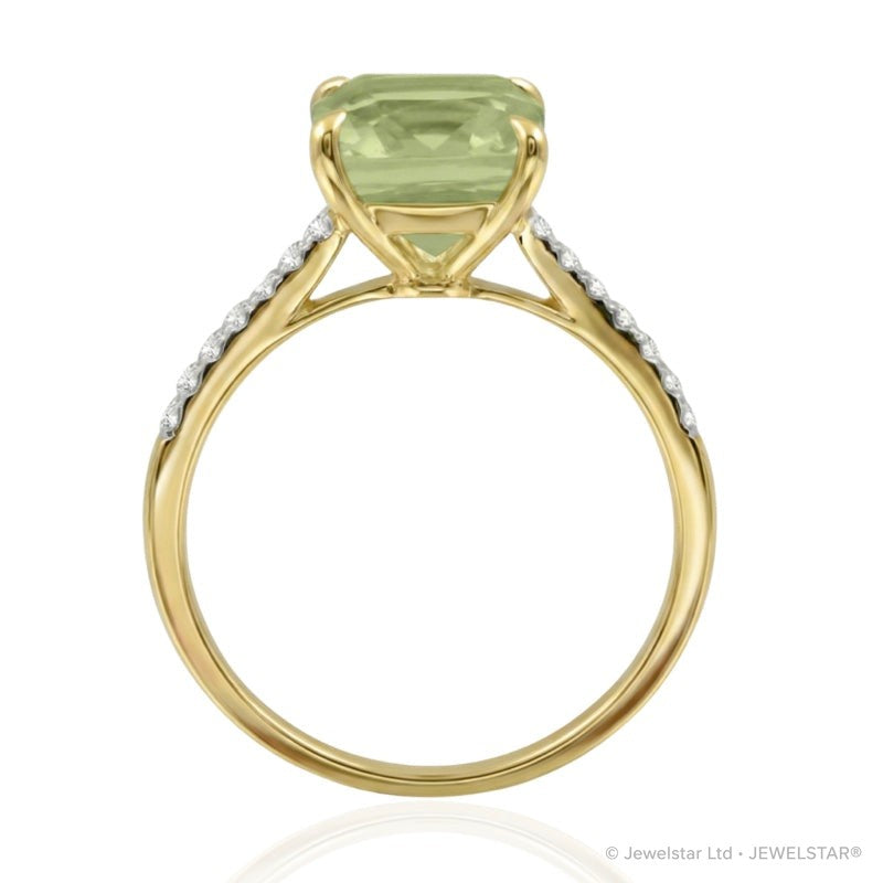 R-44647-PD-Y  Diamond & Peridot Dress Ring