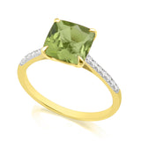 R-44647-PD-Y  Diamond & Peridot Dress Rings