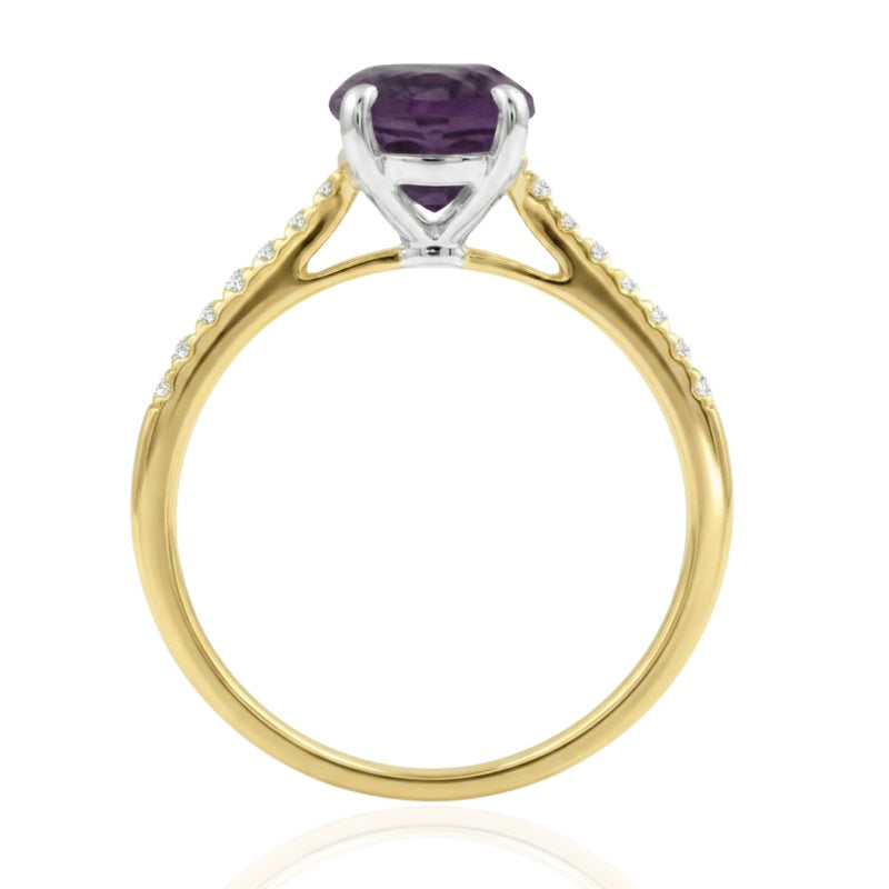 R-44648-AM-Y  Diamond & Amethyst Dress Ring