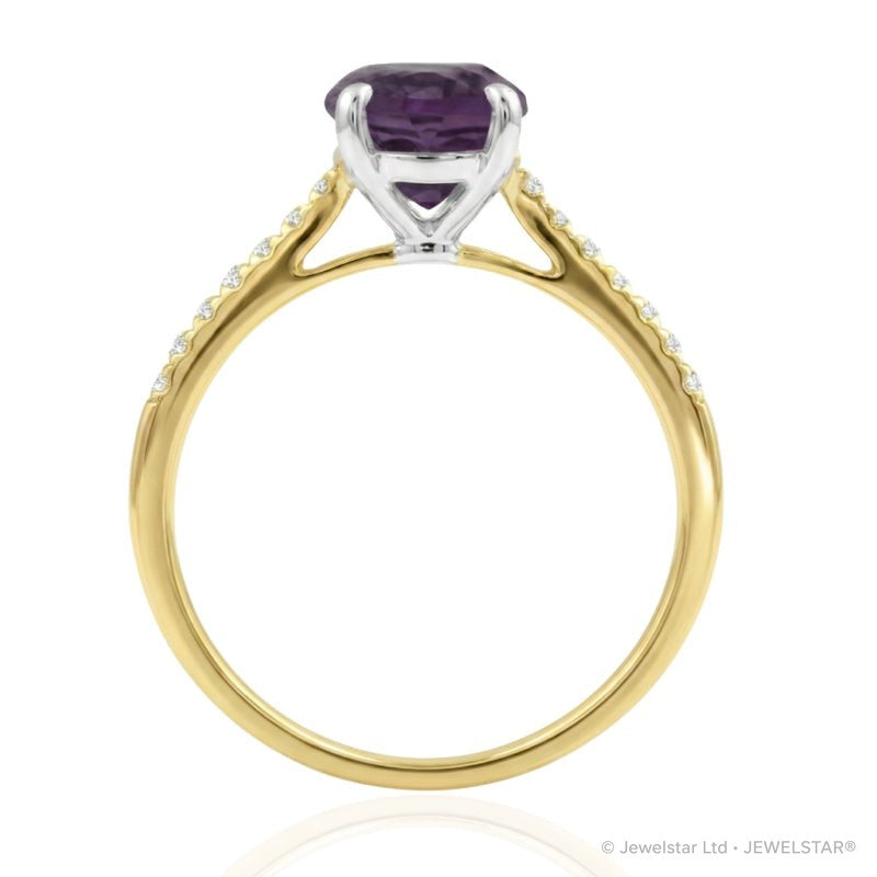 R-44648-AM-Y  Diamond & Amethyst Dress Ring