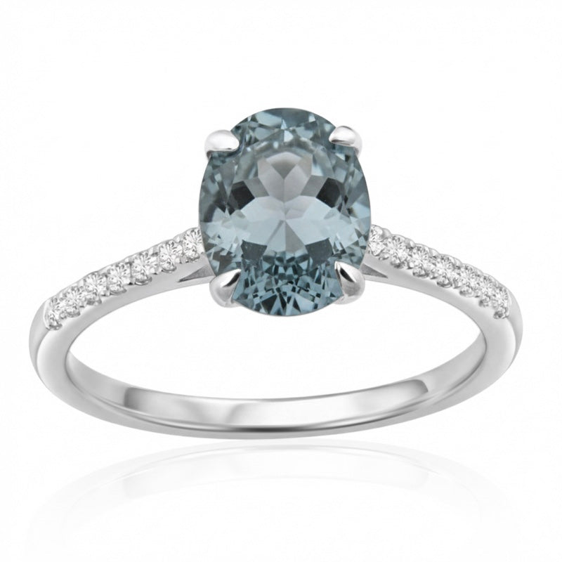R-44648-BT-W  Diamond & Blue Topaz Dress Ring
