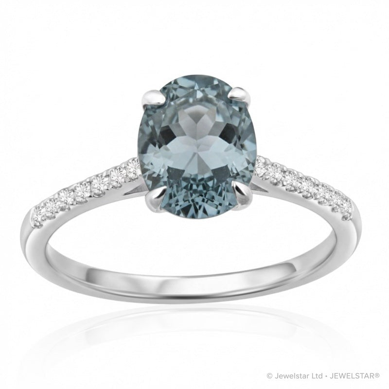 R-44648-BT-W  Diamond & Blue Topaz Dress Ring