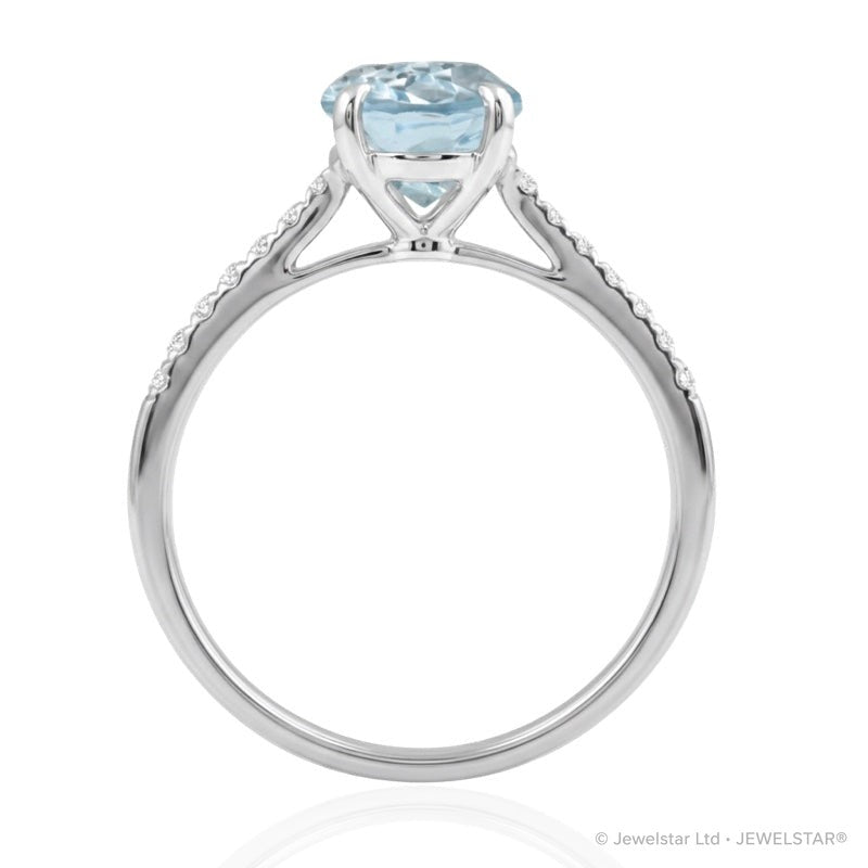 R-44648-BT-W  Diamond & Blue Topaz Dress Ring