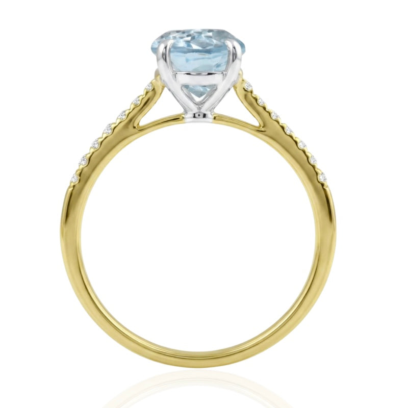 R-44648-BT-Y  Diamond & Blue Topaz Dress Ring