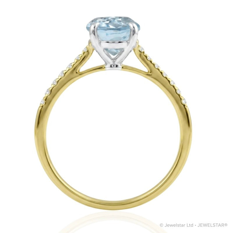 R-44648-BT-Y  Diamond & Blue Topaz Dress Ring