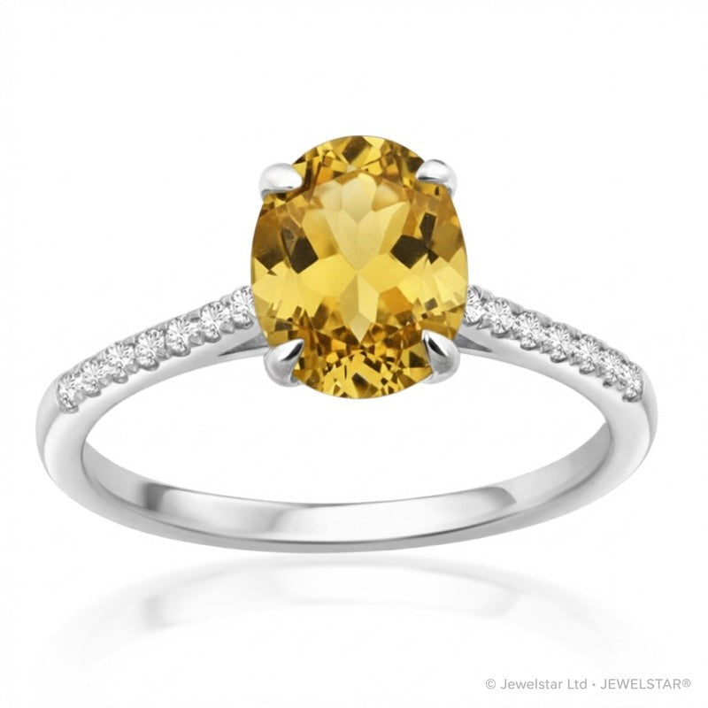 R-44648-CT-W  Diamond & Citrine Dress Ring