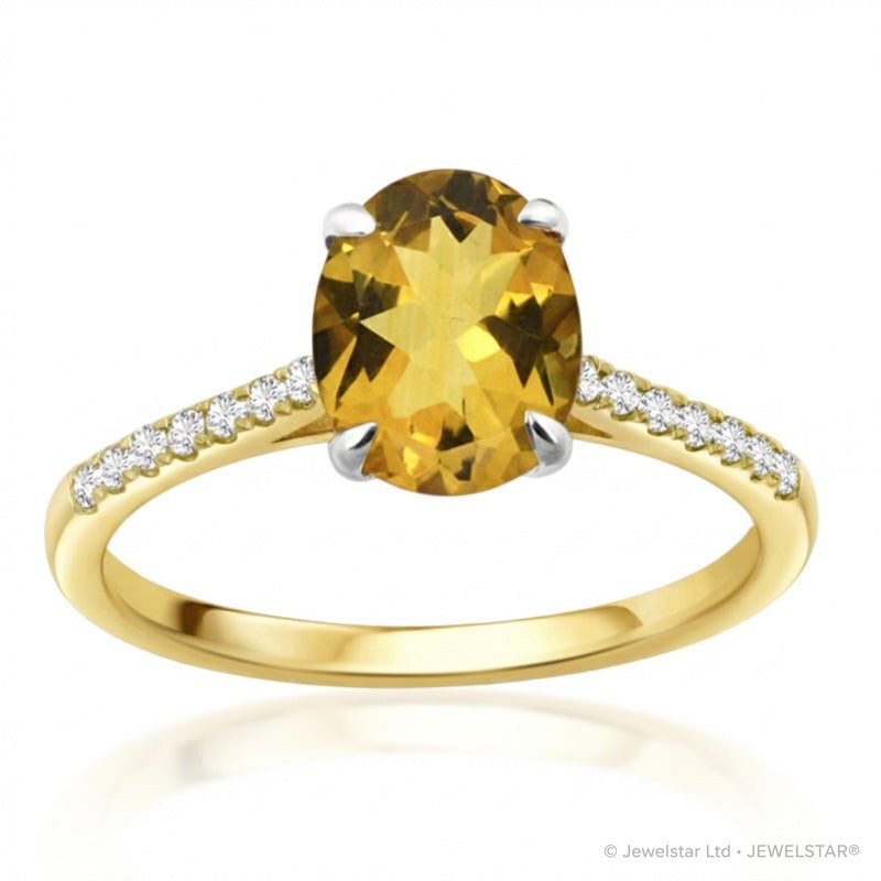 R-44648-CT-Y  Diamond & Citrine Dress Ring