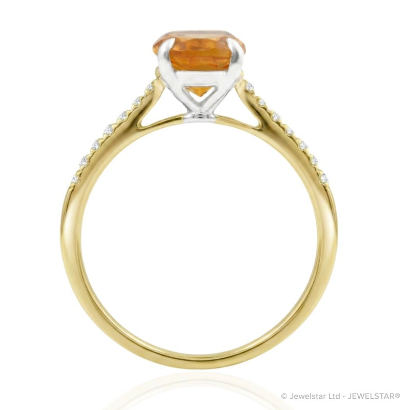 R-44648-CT-Y  Diamond & Citrine Dress Ring