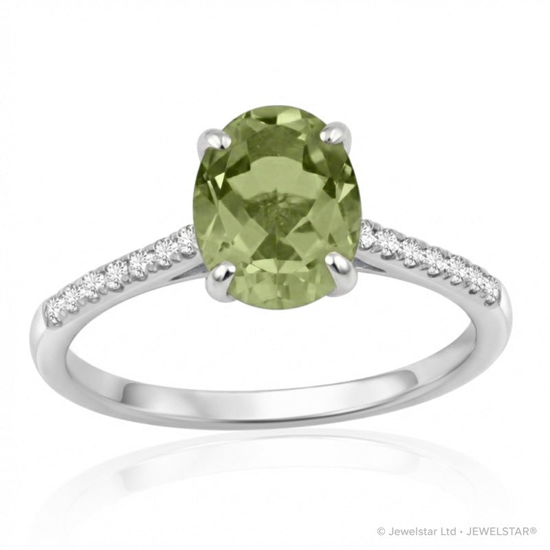 R-44648-PD-W  Diamond & Peridot Dress Ring